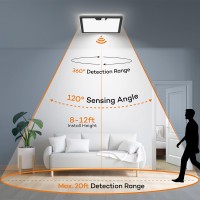 Annaror Motion Sensor Led Ceiling Light Wired 18W 1800Lm Flush Mount Light Fixture With 3 Timer 3000K 4000K 5000K Selectable