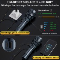 Super Bright Rechargeable Flashlights 2400000 High Lumen Powerful Led Flashlight Ipx7 Waterproof Floodlight Spotlight Flashl