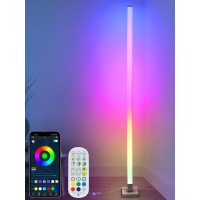 Brizlabs Christmas Corner Floor Lamp, Smart Color Changing Led Corner Lamp With Bluetooth App & Remote, Dimmable Xmas Mood Standing Floor Lamp With 16 Million Diy Colors, Music Sync For Living Room