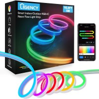 Ligency Smart Neon Rope Light Rgbic Color Changing Flexible Waterproof Led Rope Lights For Indoor Outdoor Silicone Flex Strip