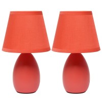 Creekwood Home Nauru 945Table Desk Lamp Two Pack Set Orange