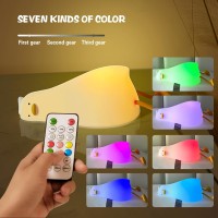 Lying Flat Benson Duck Multicolor Lamp With Remote Control Rechargeable Silicone Night Light Dimmable Cute Light Up Duck Nur