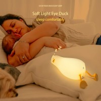 Lying Flat Benson Duck Multicolor Lamp With Remote Control Rechargeable Silicone Night Light Dimmable Cute Light Up Duck Nur