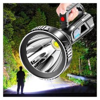 Megccr Lonchera Strong Light Flashlight, Portable 90000 Led Ultra Bright Spotlight Flashlight, 4 Lights Modes Camping Flashlight Handheld Household Searchlight Waterproof Lamp, Usb Rechargeable