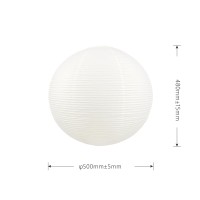 Henjjras White Round Paper Lamp Shade 50Cm(19Inch) Chinses Lantern Pendant Lamp Shade,Large Foldable Lampshade