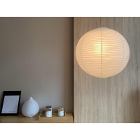 Henjjras White Round Paper Lamp Shade 50Cm(19Inch) Chinses Lantern Pendant Lamp Shade,Large Foldable Lampshade