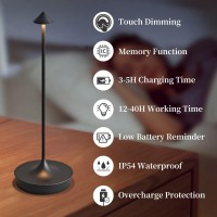 Cordless Table Lamp Rechargeable Led Battery Operated 4000Mah Table Lamp Touch Dimmable Lamp Outdoor Waterproof Portable Wireles