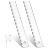 Under Cabinet Lights Motion Sensor 47 Led, Usb-C Rechargeable Under Counter Lights Led Closet Light Dimmable Wireless Magnetic Stick-Anywhere Night Light For Kitchen, Wardrobe, Hallway, Cupboard