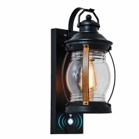 Outdoor Wall Sconce, Modern Exterior Light Fixtures, Waterproof Farmhouse Wall Lantern,Anti-Rust Aluminum Porch Lights With Seeded Glass,Black Front Door Lighting,Garage Outside Lights(Doorbell)