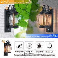 Outdoor Wall Sconce, Modern Exterior Light Fixtures, Waterproof Farmhouse Wall Lantern,Anti-Rust Aluminum Porch Lights With Seeded Glass,Black Front Door Lighting,Garage Outside Lights(Doorbell)