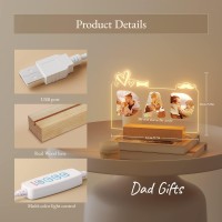 Idiy Personalised Gifts For Dad - Fathers Day Gifts Light Up Photo Album, Customised Lamp With Photo And Text, Thoughtful Dad Birthday Presents From Daughter Son