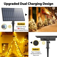 100Ft Solar String Lights Outdoor With Remote Dimmable Solar String Lights For Outside With 52 Shatterproof Bulbs G40 Led Pati