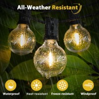 100Ft Solar String Lights Outdoor With Remote Dimmable Solar String Lights For Outside With 52 Shatterproof Bulbs G40 Led Pati