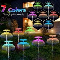 Knhuos Solar Garden Lights 12 Pack Waterproof Solar Lights For Outside 7 Colors Changing Double Jellyfish Solar Lights Solar Out