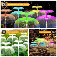 Knhuos Solar Garden Lights 12 Pack Waterproof Solar Lights For Outside 7 Colors Changing Double Jellyfish Solar Lights Solar Out