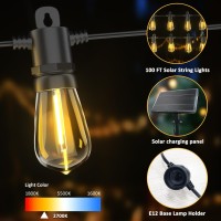 Outdoor Solar String Lights 100 Ft Solar Powered Led String Outdoor Lights Waterproof Shatterproof Patio Solar Hanging Light