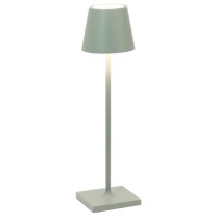 Zafferano Poldina Pro Micro Rechargeable Led Table Lamp Dimmable Touch Lamp For Indooroutdoor Use Ip65 Sage