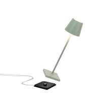 Zafferano Poldina Pro Micro Rechargeable Led Table Lamp Dimmable Touch Lamp For Indooroutdoor Use Ip65 Sage