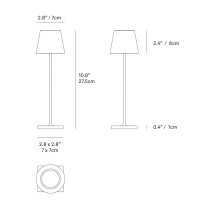 Zafferano Poldina Pro Micro Rechargeable Led Table Lamp Dimmable Touch Lamp For Indooroutdoor Use Ip65 Sage