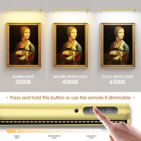 Eayoyae Battery Operated Wireless Picture Light Rechargeableplugged In 315Inch Painting Display Light Remote Control Wall Ligh