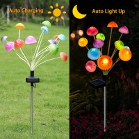 Ostritec Solar Lights Outdoor Garden, Upgraded 48 Leds Mushroom Stake Lights, Waterproof Solar Decorations For Yard Patio Lawn Walkway Bush Flower Bed Mother'S Day Gardening Gifts (4 Pack)