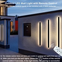 Levxhotty 59 Inch Modern Outdoor Wall Lights,3000K-6000K Dimmable Outdoor Wall Sconce,Long Wall Light With Remote Control,Exterior Linear Wall Lighting Ip65 Waterproof For Garage House