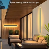 Levxhotty 59 Inch Modern Outdoor Wall Lights,3000K-6000K Dimmable Outdoor Wall Sconce,Long Wall Light With Remote Control,Exterior Linear Wall Lighting Ip65 Waterproof For Garage House