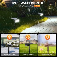 Lerekam Solar Lights Outdoor Waterproof Landscape Lights 40 Leds Solar Spot Lights Outdoor Spotlights With 3 Light Modes Usb S