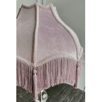 Tristan Home Premium Classic Victorian Style Bell Shape Scallop Large Velvet Lamp Shade With Tassels And Fringe Muted Lavender