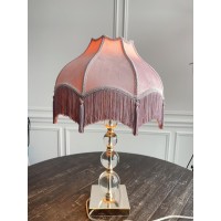 Tristan Home Premium Classic Victorian Style Bell Shape Scallop Large Velvet Lamp Shade With Tassels And Fringe Muted Lavender