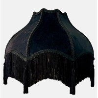 Tristan Home Premium Classic Victorian Style Bell Shape Scallop Large Velvet Lamp Shade With Tassels And Fringe Yellow