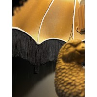 Tristan Home Premium Classic Victorian Style Bell Shape Scallop Large Velvet Lamp Shade With Tassels And Fringe Yellow