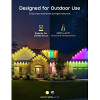 Appeck Permanent Outdoor Lights 50Ft Smart Rgb Outdoor Lights With 36 Leds Ip65 Waterproof Led Eaves Lights 54 Scene Modes Li