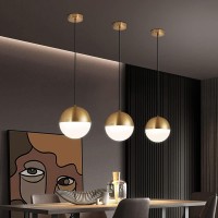 Led Modern Chandelier Lamp, Led Lights Nordic Golden Globe Bedroom Kitchen Single Head Chandelier Modern Glass Bar Table Decoration Study Room Living Room Hanging Pendent Lamp E27/E26 Droplight,Moder