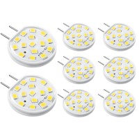 Gaormii G8 Led Bulb Dimmable 3W Mini Thin Puck Light Bulbs Equivalent To 20W-25W Halogen Bulb, T4 Jcd Type Bi-Pin Base, 120V Natural White 4000K G8 Bulb For Under Cabinet, Counter Lighting (8 Pack)