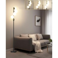 Lightdot 64In Dimmable Brightness Adjustable Globe Floor Lamp Black Standing Lamps With 4Pcs 3000K G9 Bulbs Soft Warm White E