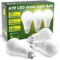 Unilampro Grow Light Bulbs Full Spectrum Light Bulb A19 Grow Light Bulb Plant Grow Light Bulbs E26 Base 9W Plant Light Bulbs