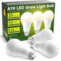 Unilampro Grow Light Bulbs A19 Grow Light Bulb Full Spectrum Light Bulb Plant Light Bulbs E26 Base 9W Plant Grow Light Bulbs