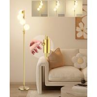 Lightdot 64In Dimmable Brightness Adjustable Globe Floor Lamp Gold Standing Lamps With 4Pcs 3000K G9 Bulbs Soft Warm White Ey