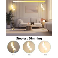 Lightdot 64In Dimmable Brightness Adjustable Globe Floor Lamp Gold Standing Lamps With 4Pcs 3000K G9 Bulbs Soft Warm White Ey