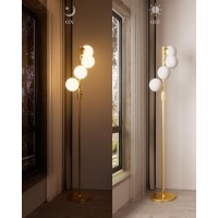 Lightdot 64In Dimmable Brightness Adjustable Globe Floor Lamp Gold Standing Lamps With 4Pcs 3000K G9 Bulbs Soft Warm White Ey