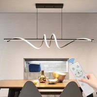 Matven Modern Ceiling Chandelier Light Anti Flicker Pendant Lamp With Remote Control Dimmable 3 Color Mode Brightness Warm C