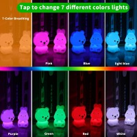 Loveruis Cute Bear Bunny Night Light Kid Lamp Nightlight For Children Birthday Halloween Christmas Gift With 7 Colors Changing