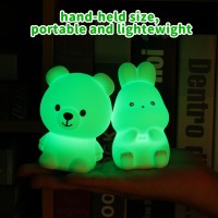 Loveruis Cute Bear Bunny Night Light Kid Lamp Nightlight For Children Birthday Halloween Christmas Gift With 7 Colors Changing