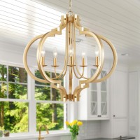 25.7'' Farmhouse Light Fixtures Chandelier 5-Light Rustic Vintage Metal Chandelier Flush Mount Ceiling Light Chandelier Adjustable Height Dining Light Living Room Lighting Kitchen Chandelier