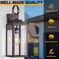 Yolsunes Oil Rubbed Bronze Dusk To Dawn Outdoor Wall Light 19 Large Outside Farmhouse Wall Sconce Brown Industrial Wall Moun