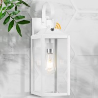 Yolsunes 19 Large Dusk To Dawn Outdoor Wall Light White Outside Farmhouse Wall Sconce Industrial Wall Mount Light Fixture W