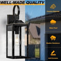 Yolsunes Large Dusk To Dawn Outdoor Wall Light 19 Black Outside Farmhouse Wall Sconce Industrial Wall Mount Light Fixture W