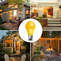 Wiyifada Led Bug Light Bulbs Outdoor 4 Pack, Dimmable 9W Amber Yellow Light Bulbs Replace Up To 100W, A19 Ac 110V Bug Lights For Outside, Bedroom, Hallway Porch Light (4 Pack)