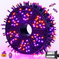 Jmexsuss 500 Led Orange And Purple Halloween Lights 173Ft Halloween String Lights Outdoor Waterproof 8 Modes Halloween Tree Li